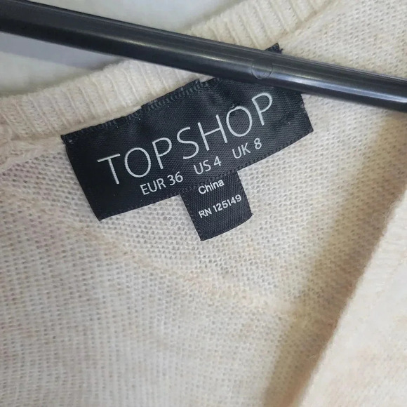 TOPSHOP Women Long‎ Sleeve Pullover Knit Sweater Size 4 - Picture 3 of 9